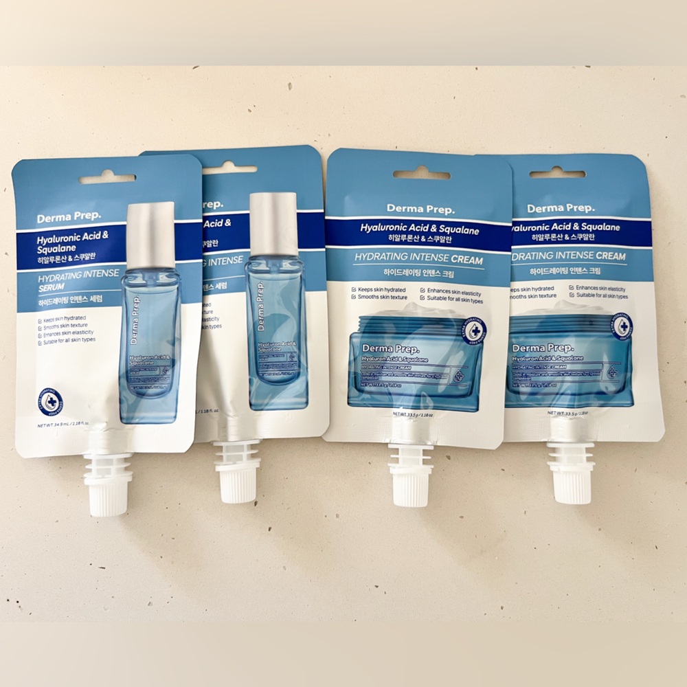 New-Derma Prep Hyaluronic Acid Squalane Hydrating Serum + Cream Korean Set (4)